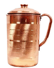 Stylish & Elegant Bedside Bedroom Copper Bottle Jar With Pure Copper & Joint Free, Capacity 1 Liter - Rustproof