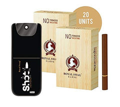 Royal Swag Ayurvedic & Herbal Cigarette, Clove Flavour Smoke Tobacco Free Cigarettes with Shot Helps in Quit Smoking - (20 Sticks, Shot-1)