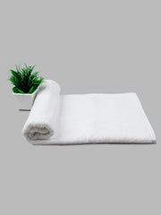 Ramraj Cotton Bamboo Terry Bath, Hand & Face Towel 850 Gsm | Quick Dry & Anti Microbial Combo Towel (White) - Set Of 3