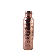 Copper Hammered Bottle Suitable For Home, School, College & Office - 750ml, 220 Grams, Leak Proof | Rust Proof, Easy To Carry, Pure & Healthy, 100% Toxin Free