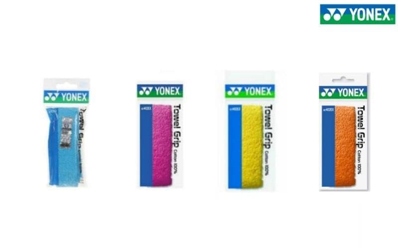 Yonex AC 402EX Synthetic Badminton Towel Grip (Multicolour) - Pack Of 4, Ideal For Any Badminton For Stronger Grip