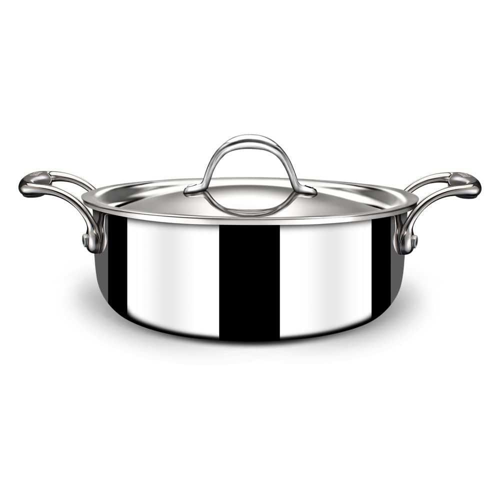 Triply Stainless Steel Artisan Cook & Serve Casserole With Lid | 22cm, 3 Liters - Serves 4 People