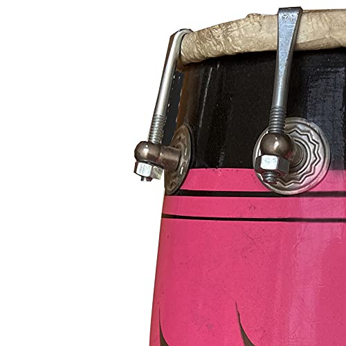Wood Dholak Indian Folk Musical Instrument Drum Nuts N Bolt With Beautiful Design - Multicolor | Goat Skin On Both Side