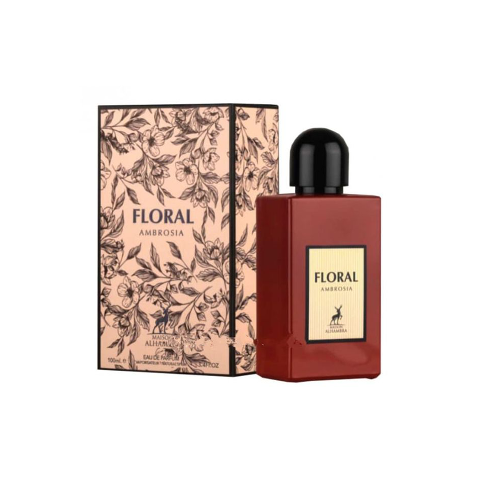 FLORAL AMBROSIA BY MAISON ALHAMBRA EAU DE PARFUM FOR MEN & WOMEN 100ML 3.4 FL.OZ.