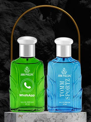 John Phillips  Whatsapp & Tomm Sportz Eau De Perfumes 60ml 2 Fl.oz. Each Pack Of 2 For Men & Women