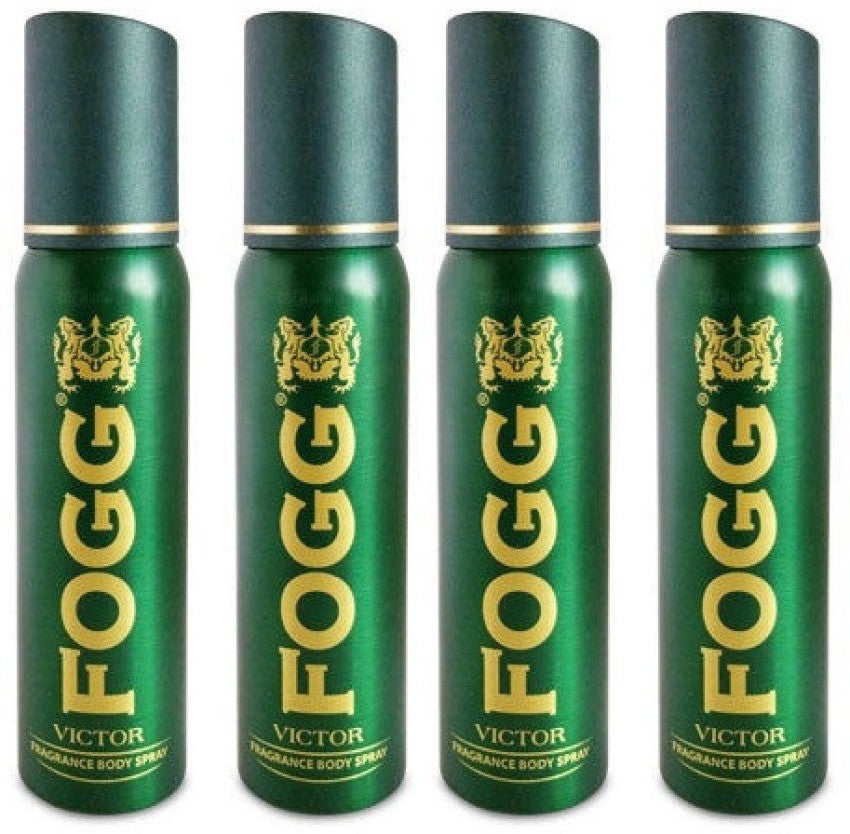 Fogg Combo Of 4 Victor Fragrance Body Spray 120ml Each 4 Fl.oz. | Long Lasting No Gas Deodorant For Men & Women