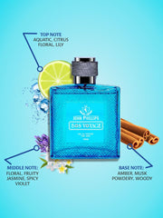 John Phillips Bon Voyage & Frozen Eau De Perfume 100ml 3.4 Fl.oz. Each Pack Of 2 Long Lasting fragrance For Men & Women