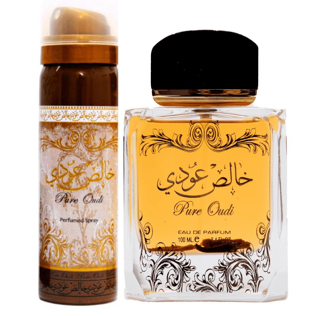 Lattafa Pure Oudi Eau De Parfum 3.4 Fl.oz. + Perfumed Deodorant Inside | Unisex Fragrance | Long Lasting