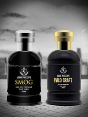 John Phillips Luxury Smog & Wlidcraft Eau De Parfum 100ml 3.4 Fl.oz. Each Pack Of 2 Perfect Gift For Men