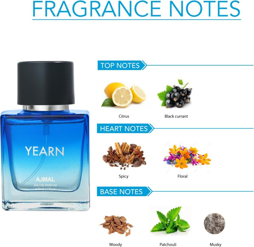 Ajmal Yearn Eau De Parfum For Men 50ml 1.6 Fl.oz. & Distraction Deodorant For Men & Women 200ml 6.7 Fl.oz. Combo Pack Of 2