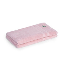 Feather & Spun Bamboo Lavender Fragrance Cotton Hand Towel 400 Gsm | Anti Microbial Fade Resistant Double Needle Stitch Hand Towel (Petal Pink) - Pack Of 2