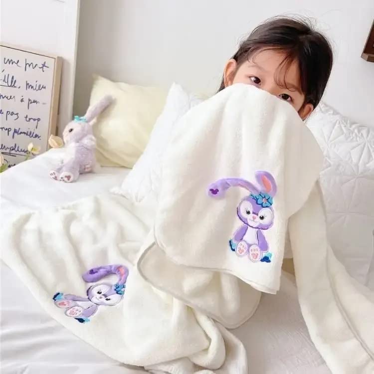 Homecloud Super Soft Rabbit Bath Towel With Hand Towel 700 Gsm | 3x Softer Than Cotton Towels A Gift For Baby Shower | Set Of 2 (Beige)