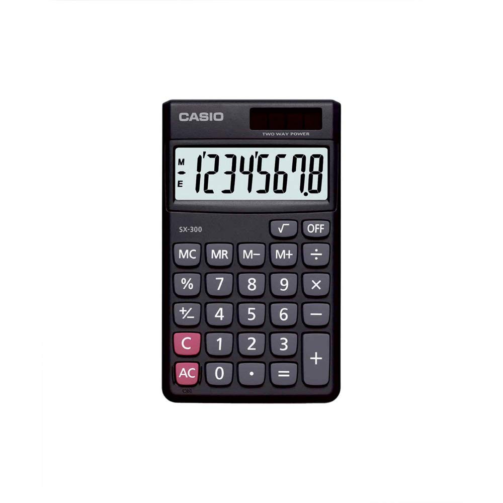 Casio SX-100-W Portable Calculator With Foldable Design & Casio SX-300-W Portable Calculator | Pocket Size Calculator | Solar Cell Powers Calculations