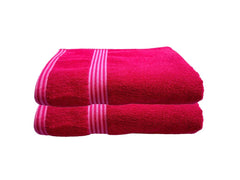 Space Fly Cotton Luxury Large Size Bath Towel 1000 Gsm (Pink) - Pack Of 2