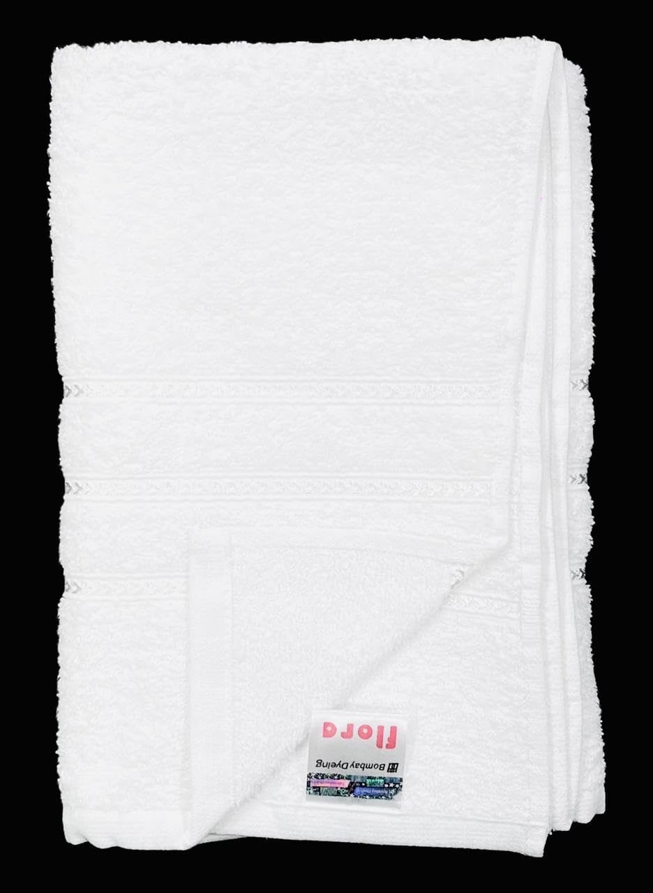 Bombay Dyeing Flora Small Size Bath Towel 500 Gsm - White