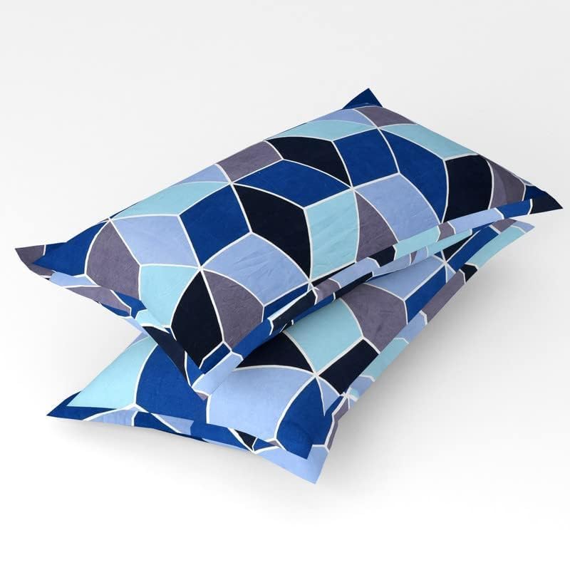 Printed Double Bedsheet With 2 Pillow Covers - 86 X 88 Inches, Multicolor | Light Weight & Breathable-Beautiful Design Bedsheet