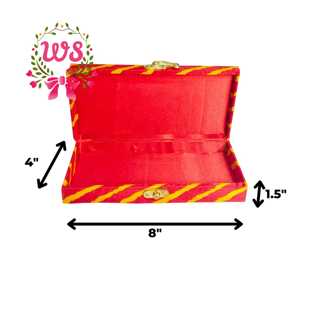 Leheriya Print Cash Box, Shagun Box, Gift Box, Gaddi Box, Jewellery Box, Shagun Envelope Wedding Gift, Colour - Mixed, Special Feature - Portable, Pack Of 4