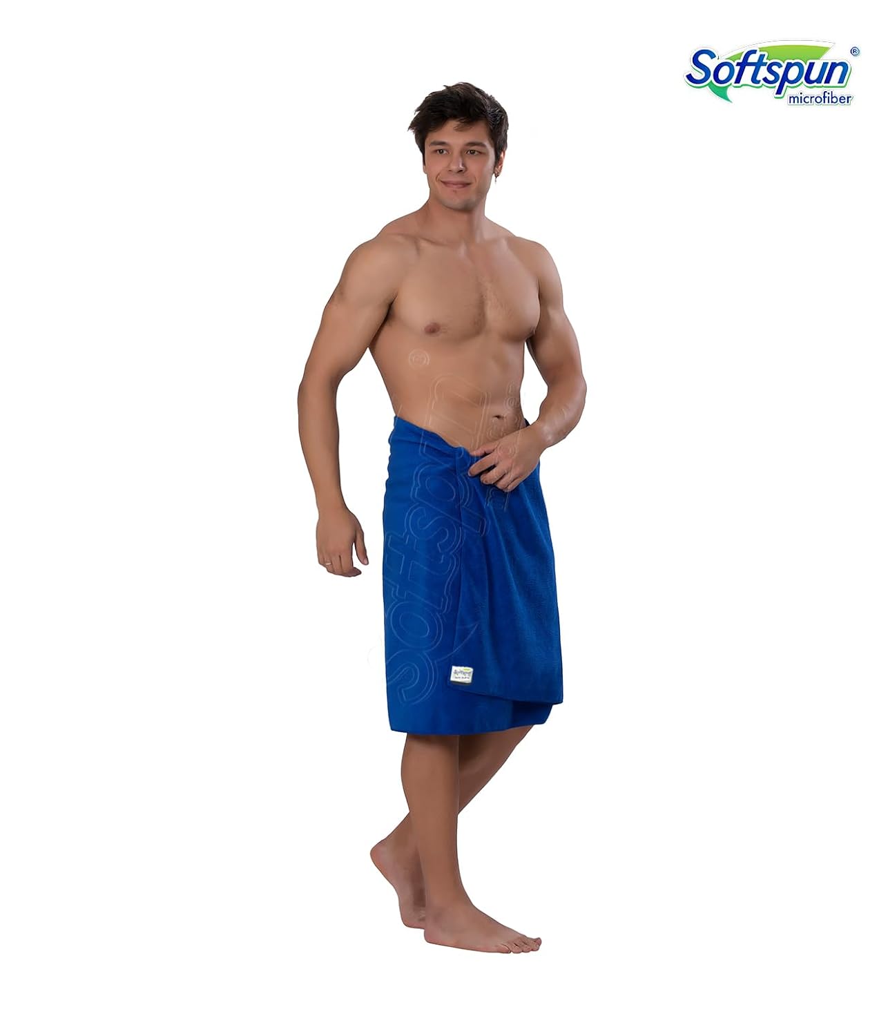 Softspun Microfiber Bath & Hair, Care Towel 333 Gsm | Super Soft & Comfortable, Quick Drying, Ultra Absorbent In Large Size Towel For Men & Women (Blue)