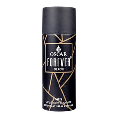 Oscar Forever Black Deodorant Spray Perfume | Long Lasting Woody Aromatic Fragrance | Everyday Body Deodorant Spray | Skin Friendly Deodorant Spray Perfume For Men | 150ml 5 Fl.oz.