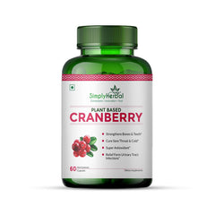 Simply Herbal D Mannose Cranberry Capsules 800mg Supplement With Powerful Probiotics & Antioxidants Promotes Urinary Tract Health, Strong Bones & Teeth For Women & Men | 60 Capsules 100gm 0.2lbs