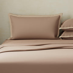 100% Cotton Plain Bedsheet Set With 4 Pillow Covers - 108 X 108 Inches, Brown | 400 Thread Count - Gift For Weddings Or Anniversary King Size Bedsheet
