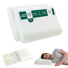 Cervical Pillow, For Neck Pain & Shoulder Pain Relief, White - XXL King Size | Memory Foam Pillow For Sleeping, Orthopedic Contour Pillow For Spondylitis | Removable, Medical Pillow - Pack Of 2