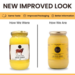 Natural A2 Desi Gir Cow Ghee By Shahji | High In Protein Fiber & Nutrients Healthy Desi Cow Ghee For Muscles | (1 Litr) 33.8 Ounce | Jar Pack