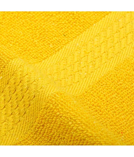 North Field Bath Towel 1000 Gsm | Extra Soft & Absorbent, Durable Bath Towel (Yellow & Dark Blue) - Set Of 2