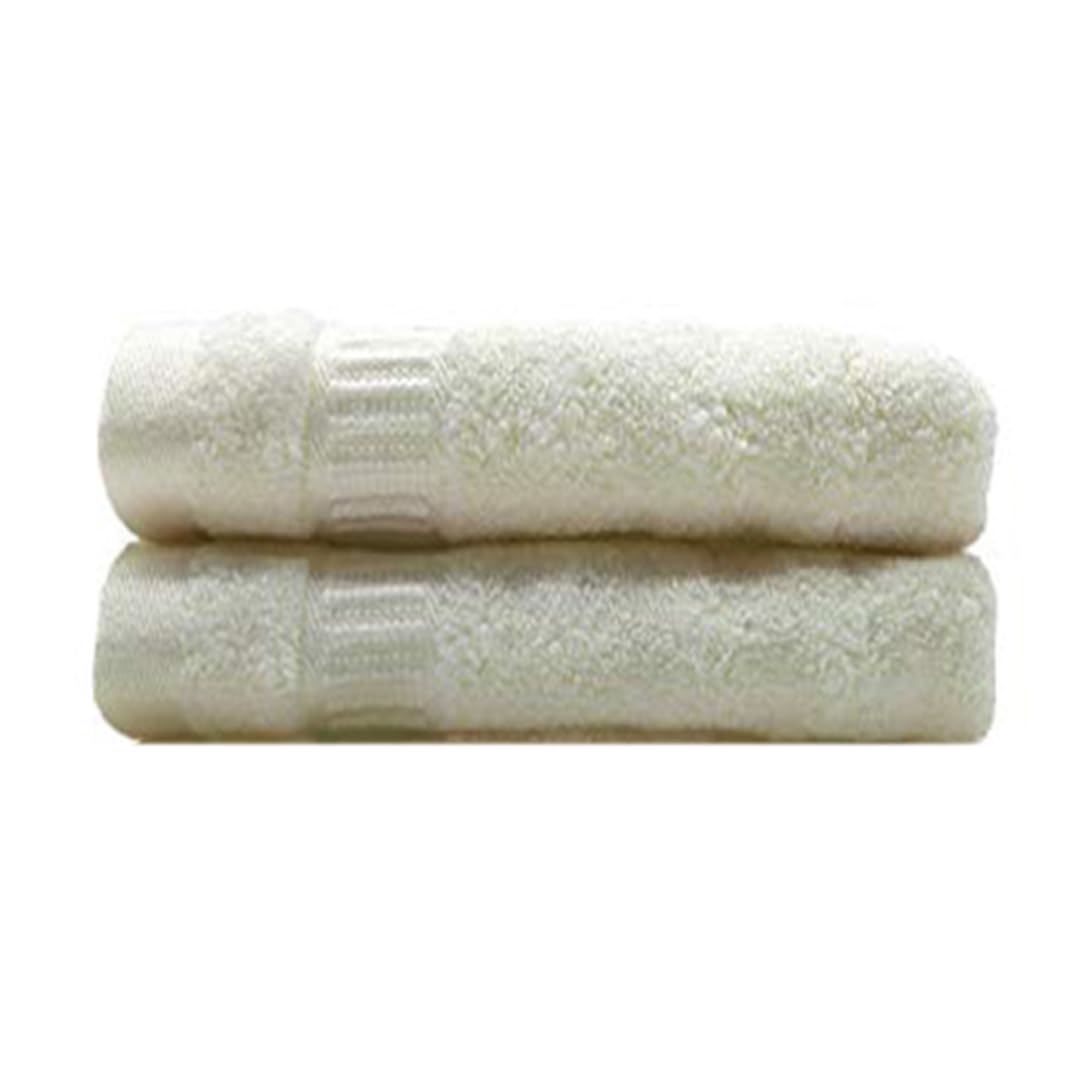 Mush Bamboo Hand Towels 600 Gsm | Ultra Soft, Absorbent & Quick Dry Towel For Gym, Travel, Sports & Yoga (Cream) Set Of 2