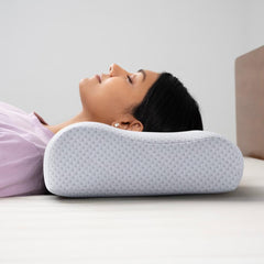 Memory Foam Pillow, Cervical Pillow For Neck Pain, White - 49.5 X 29.2 X 10.2 Cm | Orthopedic Contour Pillow, For Neck Pain, Head, Back, Shoulders, Washable, Pillow - Set Of 2