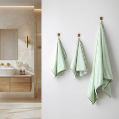 Spread Spain Microfiber 1 Bath + 2 Hand Towel 360 Gsm | Extra Soft Plush High Absorbent Bath Towel For Men & Women (Olive)