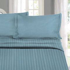 Queen Size Bed Sheet Includes 2 Pillow Covers - 88 X 98 Inches, Jean Blue | Soft & Breathable Cotton Bedsheet For Double Bed | Ideal For Daily Home Use