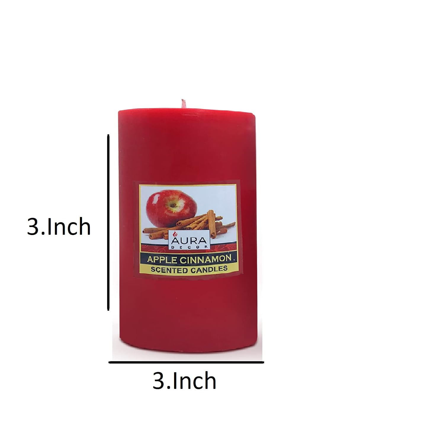 APPLE CINNAMON HIGHLY FRAGRANCE PILLAR CANDLE | 3INCH*6INCH EACH CANDLE