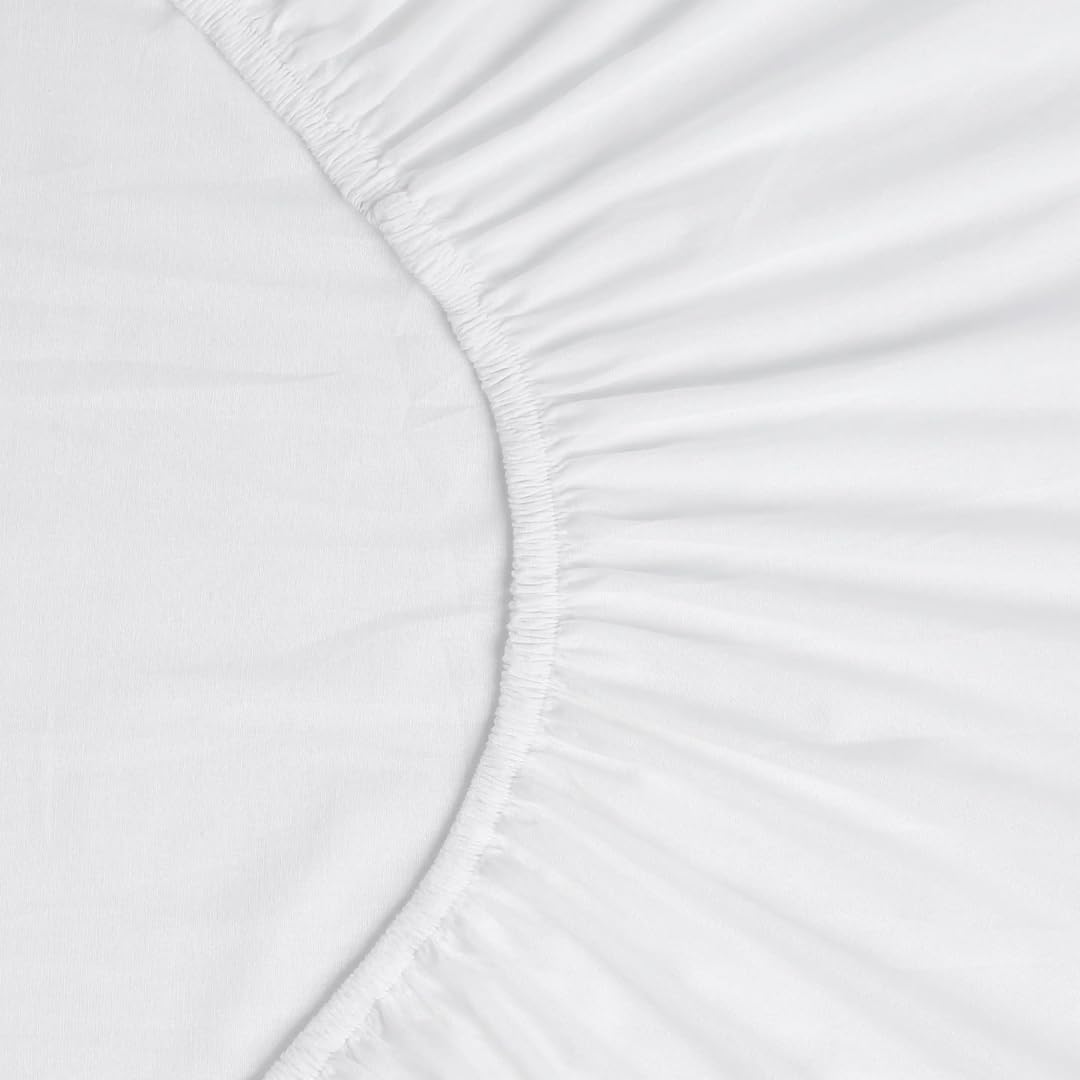 Queen Size Bedsheet For Double Bed With 2 Pillow Cover - 60 X 78 Inches, Mist White | 100% Cotton, Soft & Breathable - Bedsheet Collection