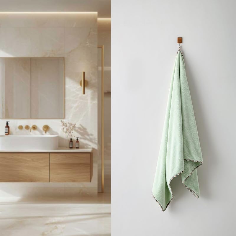 Spread Spain Microfiber Bath Towel 360 Gsm | Bath Towel For Men & Women Extra Soft Plush & High Absorbent | Set of 2 (Olive)