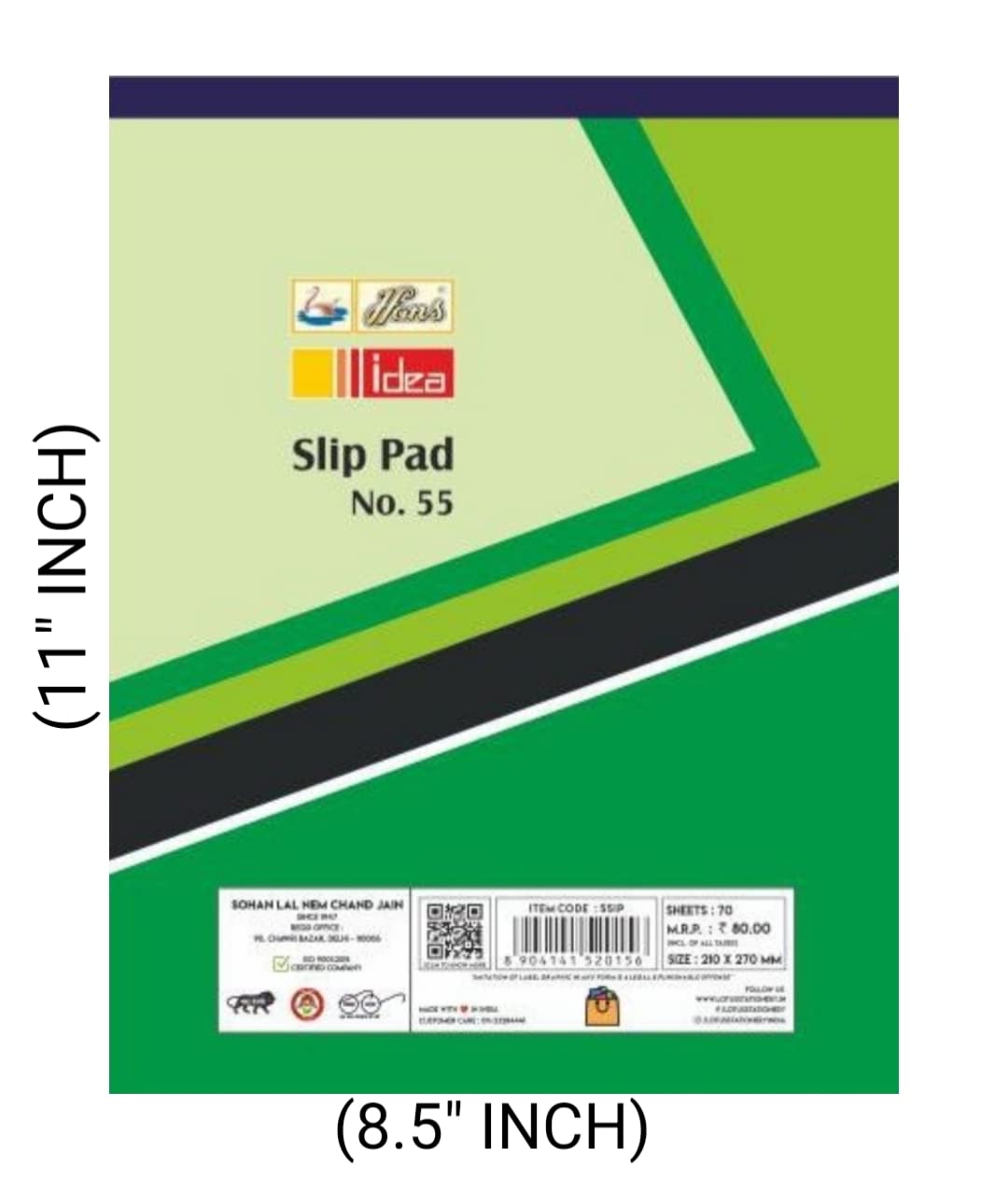 Writing Pad For Office, Notepads Office Pads, 70 Sheets, Single Ruled (11"X8.5") Pack Of 10