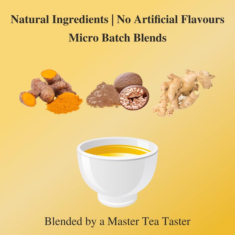 San-Cha Immunity Herbal Tea - 25 Biodegradable Herbal Tea Bags | Superfood Turmeric Blend, Anti Inflammatory - Zero Caffeine