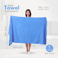 Black Gold The Finer Touch Premium Microfiber Bath Towels 1600 Gsm | Lightweight Ultra-Soft Fade Resistant (Sky Blue) - 4 Pcs