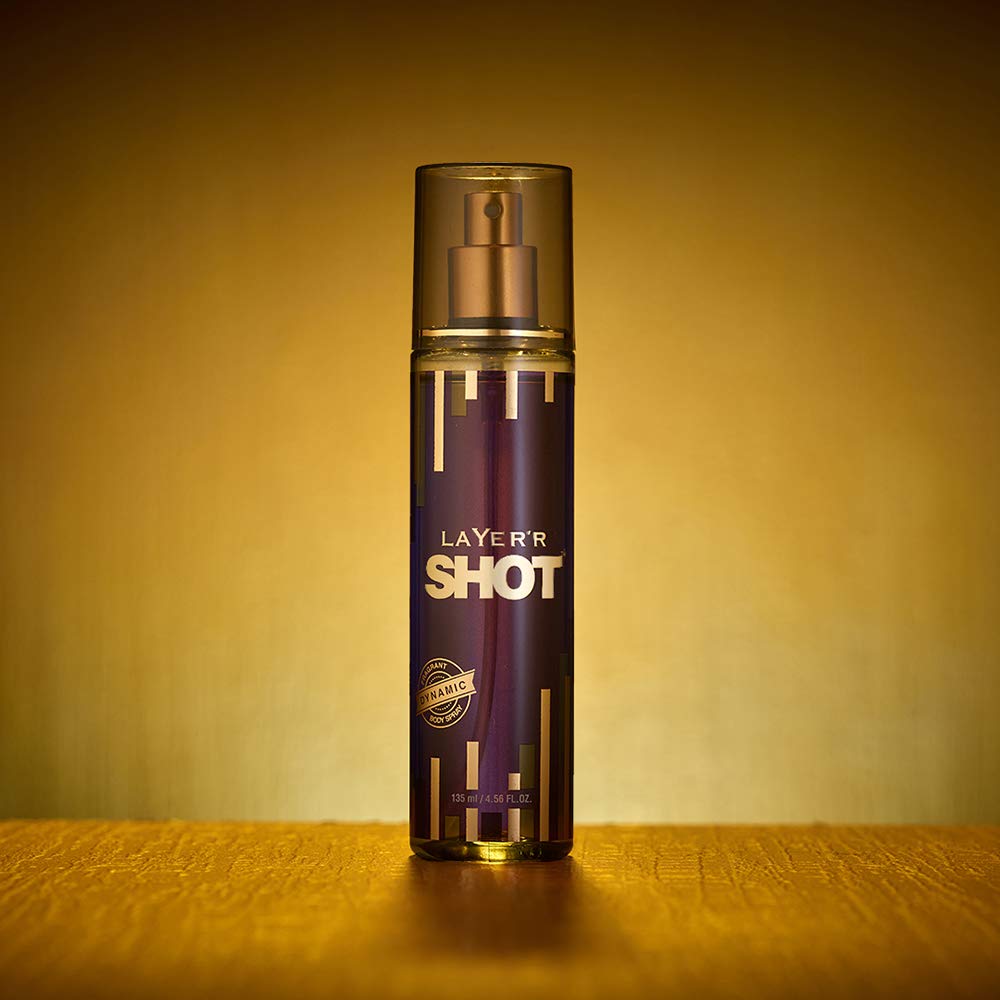 Layer'r Shot Gold Dynamic Fragrant Body Spray 135ml 4.56 Fl.oz. | Long Lasting & Unique Fragrance For Men