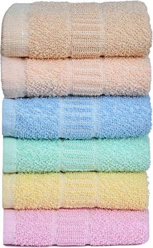 Hsr Collection Premium Cotton Hand Towel 720 Gsm Multicolor (Set Of 6)