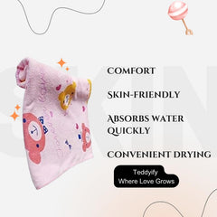 Teddyify Soft Cotton Baby Bath Towel 250 Gsm | Infants, New Born Babies Towel High Absorbent, Soft Cotton Premium Washcloth (Pink)