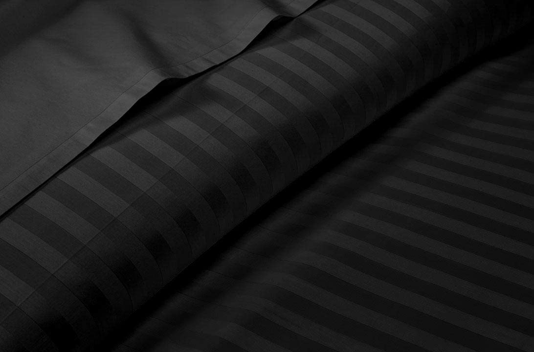 Single Size Fitted Bedsheet With 2 Pillow Covers - 36 X 78 Inches, Black | All-Round Elastic | Comfortable, Wrinkle Resistant, Fade Resistant & Environmentally Friendly