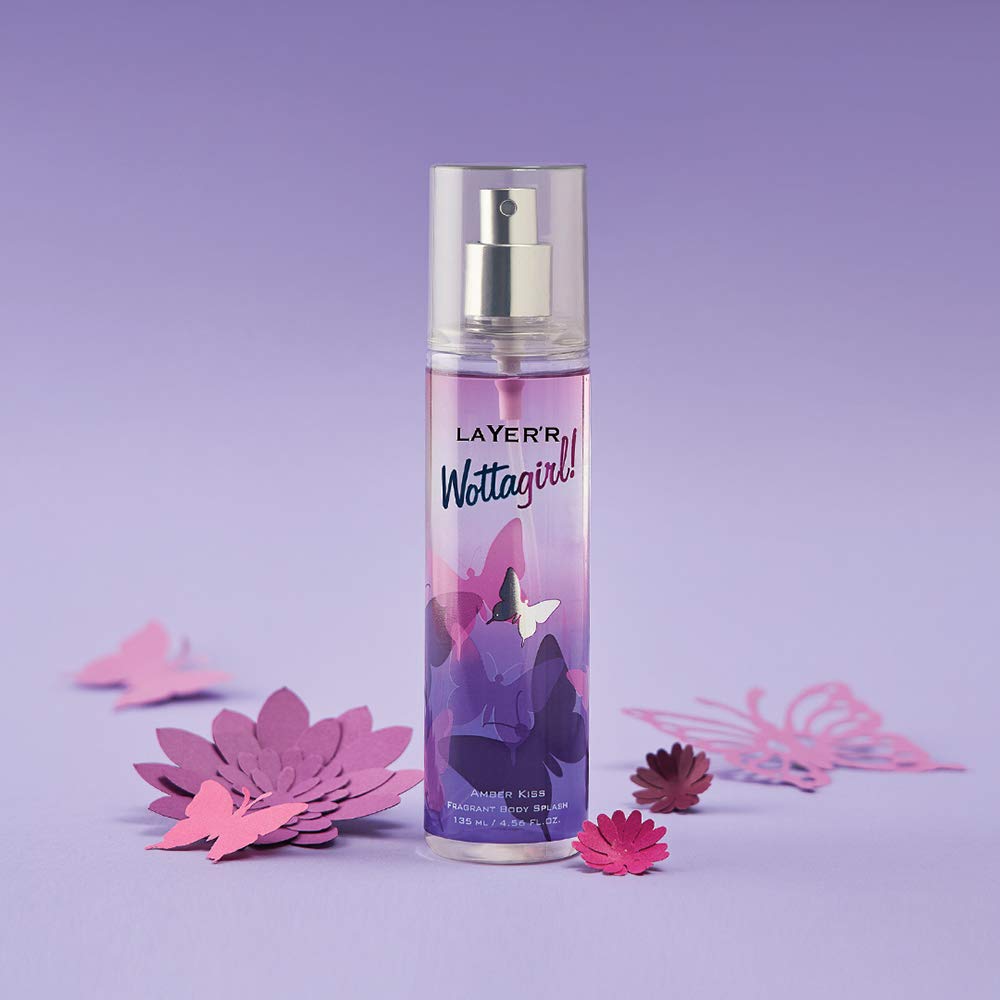 Layer'r Wottagirl  Mystic Island + Amber Kiss Fragrant Body Splash Each 135ml 4.56 Fl.oz. Combo Of 2