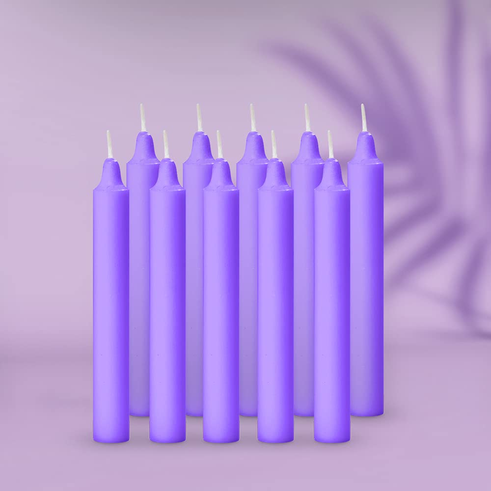 PURPLE ESPECIALLY MEANT HEALING, CHAKRAS, RITUAL CANDLE PACK OF 10 STICK CANDLES