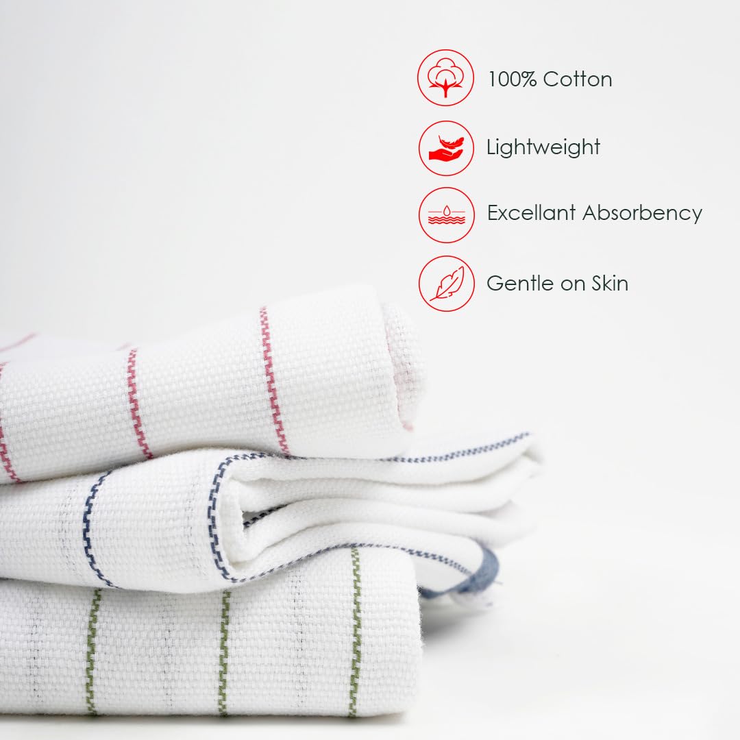 Thirsty Towel Cotton Bath Towel 200 Gsm | Super Soft & High Absorbency Quick Dry Bath Towels Large Size For Men, Women & Kids, Pinstripe (Merlot Mauve)