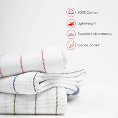 Thirsty Towel Cotton Bath Towel 200 Gsm | Super Soft & High Absorbency Towels, Quick Dry Towels For Bath Large Size, Bath Towels For Men, Women & Kids, Pinstripe (Denim Blue)