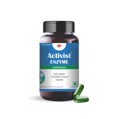 Activist Enzymes Digestive Enzyme Supplement With Bromelain & Papain, For Healthy Digestion | 60 Capsules, 100gm 0.2lbs