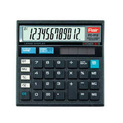 Flair Pierre Cardin Electronic Desktop Calculator - FC 512 | 12 Digits Large LCD Display, 112 Steps Check & Correct