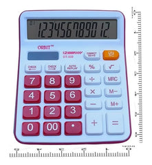 Adoere Solar & Battery Operated Calculator With 12-digit Large LCD Display & Buttons For School, Home, And Office (Ot-333) (Orange)