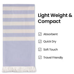 Mush Bamboo Turkish Towel 280 Gsm | 100% Bamboo Ultra Soft, Absorbent & Quick Dry Towel For Bath, Beach, Pool, Travel, Spa & Yoga (Lilac)